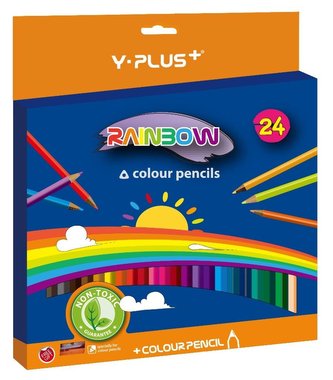 Kredki ołówkowe Rainbow + temperówka 24 kol