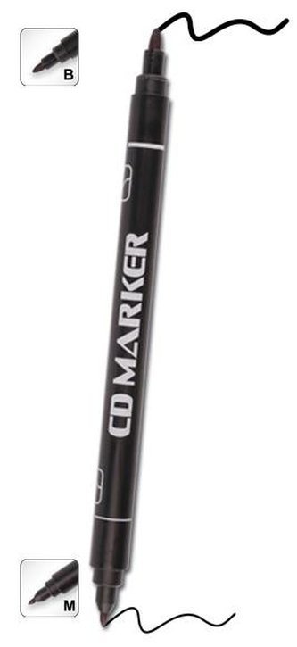 Pisaki CD/DVD czarne dwustronne (12szt)