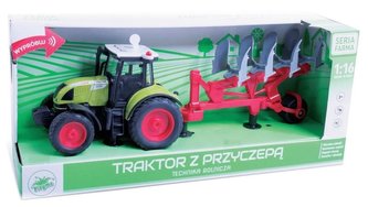 Traktor z pługiem 1:16