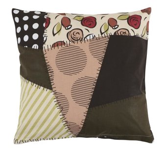 Povláček GITA - hnědý patchwork - 45x45 cm