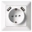 Zásuvka s USB 2,1A max. SCHUKO, bílá