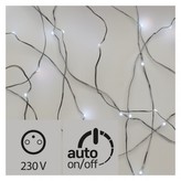 LED vánoční nano řetěz stříbrný, 4m, venkovní, stud.b., čas.