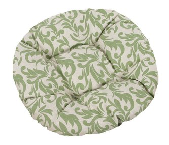 Sedák IVO kulatý prošívaný - ornament zelený - průměr 40 cm