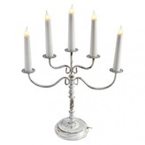 LED svícen kovový bílý, 37×50cm, vnitřní, teplá bílá