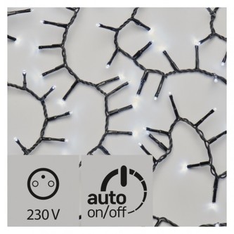 LED vánoční řetěz – ježek, venkovní, 4m, studená bílá, čas.