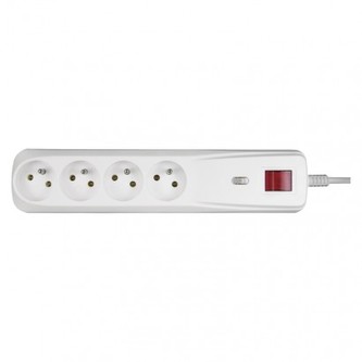 Přepěťová ochrana – 4 zásuvky, 1m, bílá