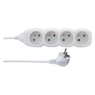 Prodlužovací kabel – 4 zásuvky, 1,5m, bílý