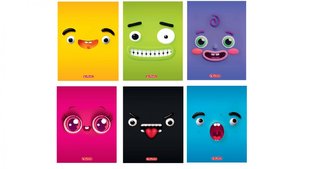 Zeszyt A5/32K linia PP Funny faces (10szt)