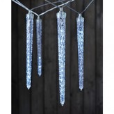 LED vánoční girlanda – 10× rampouch, studená bílá