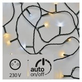 LED vánoční řetěz pulzující, 12m, studená/teplá bílá, čas.