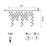 Profi LED spoj. řetěz problikávající – rampouchy 3m, t. bílá