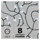 LED vánoční řetěz, 12m, studená bílá, programy