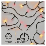 LED vánoční řetěz pulzující, 12m, jantarová/červená, časovač