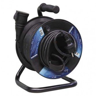 Gumový prodlužovací kabel na bubnu – spojka, 25m, 1,5mm2