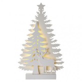 LED vánoční stromek, 23cm, 2× AA, vnitřní, teplá bílá, čas.