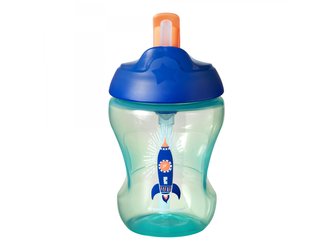 Netekoucí hrnek s brčkem Straw Cup 230ml 7m+ Blue