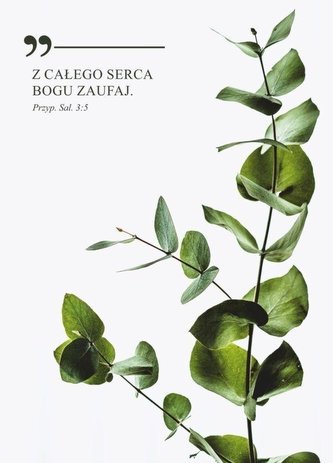 Kartka - Z całego serca Bogu zaufaj - gałązka