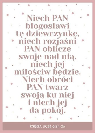 Kartka - Niech Pan błogosławi tę dziewczynkę...