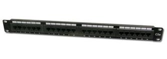 Patch panel UTP cat.5e, 24p. 1U, černý