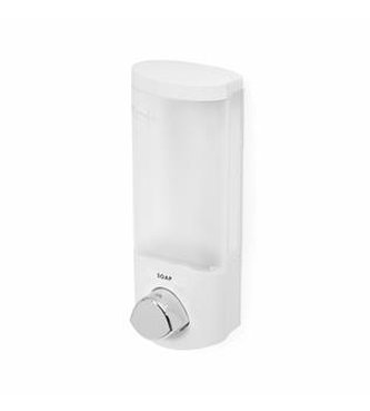Dávkovač Compactor Uno mýdla / šampónu na zeď, bílý plast, 360 ml, RAN6013