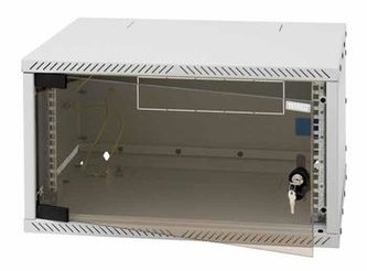 Rack Triton 19\" 6U/400mm, FLAT-PACK (rozložený), prosklené dveře, šedý