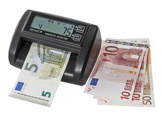 Detektor padělků Genie MD212-A, počítačka a kontrola pravosti EUR bankovek