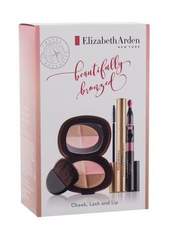 Elizabeth Arden FourEver Bronze bronzer FourEver Bronze Bronzing Powder 15 g + řasenka Ceramide Lash Extending Treatment Mascara 7 ml Black + rtěnka Beautiful Color Bold Liquid Lipstick 2,4 ml Pink Lover 04 + štětec 1 ks