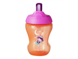 Netekoucí hrnek s brčkem Straw Cup 230ml 7m+ Pink