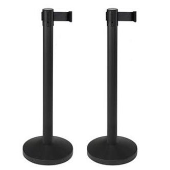 Zábranový systém Securit BUDGET RETRACTABLE stojan + podstavec 2ks, Chrome