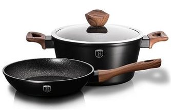 Sada nádobí Berlingerhaus s mramorovým povrchem 3 ks Ebony Line Rosewood BH-1728