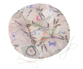 Sedák EMA kulatý prošívaný - patchwork levandule - průměr 40 cm