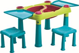 Dětský stolek Keter Creative Play Table se dvěma stoličkami tyrkysový / zelený