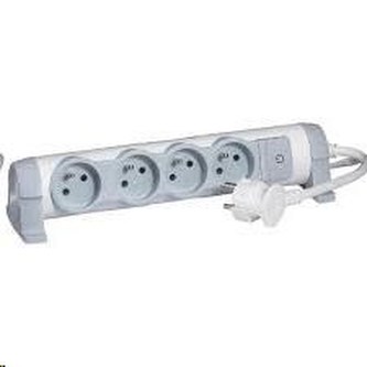 Legrand - predlžovačka s vypínačom a indikáciou zap./vyp., 4 zásuvky, dĺžka káblu 3m, možnosť meniť orientáciu zásuviek
