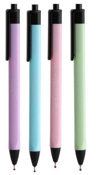 Długopis żelowy aut.TR1s 0,7mm 4szt M&G;