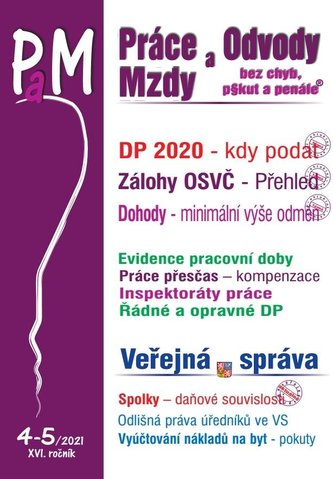 PaM 4-5/2021 Kdy je zaměstnanec povinen podat daňové přiznání za rok 2020?