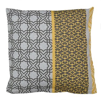 Povláček bavlněný - modrožluté pruožky - 40x40cm