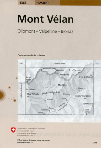 Swisstopo 1 : 25 000 Mont Vélan
