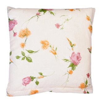 Povláček flanelový - šípková růže - žlutá, lososová - 40x40cm