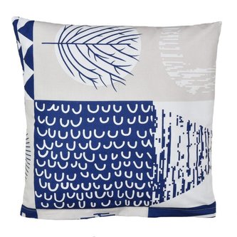 Povláček bavlněný - patchwork tm.modrý - 40x40cm