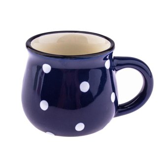 Keramický hrneček s puntíky - modrý 75 ml
