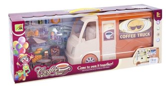 Camper kawiarenka dla lalki na baterie + akcesoria