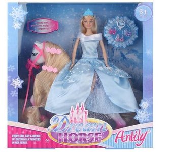 Lalka Anlily 30 cm z koniem + akcesoria