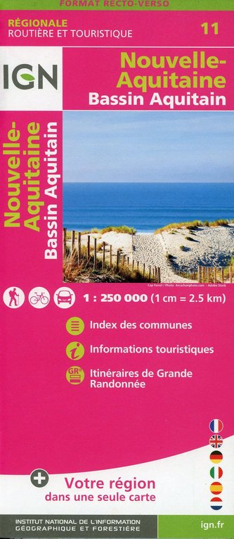 Nouvelle Aquitaine (Bassin Aquitain) Recto/verso 1:250 000
