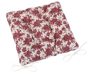 Sedák Adéla prošívaný - bordo květ - 40x40 cm, prošívaný