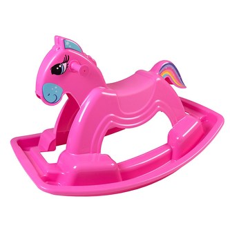 Houpací koník plastový BAYO 92 cm růžový