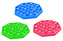 Bubble pops - Praskající bubliny s glitry silikon antistresová spol. hra 3 barev 12,5x12,5cm v sáčku