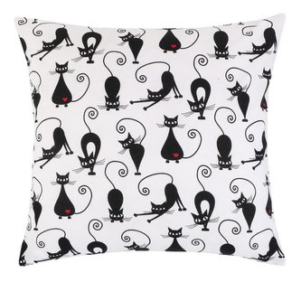 Povláček bavlněný - černá kočka - 40x40cm