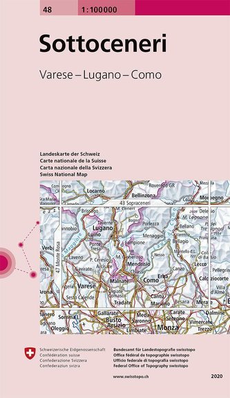 Swisstopo 1 : 100 000 Sotto Ceneri