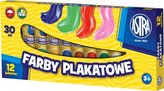 Farby plakatowe w tubach 12 kolorów 30ml ASTRA