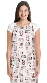 Kuchyňská zástěra EMA - červená kočka - zástěra 67x84 cm